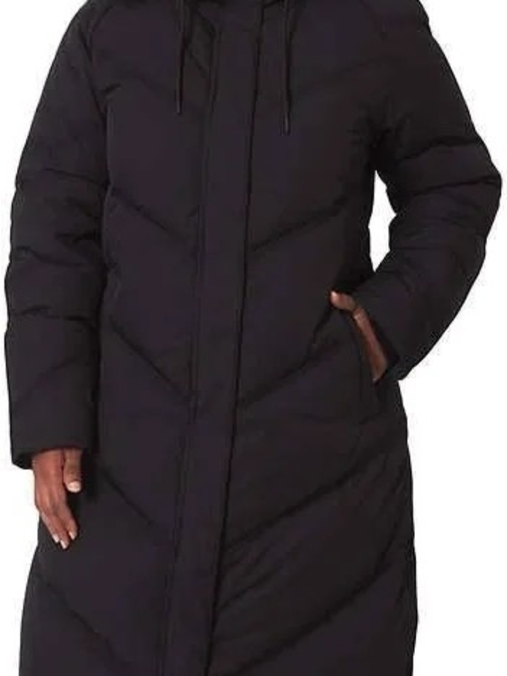 Mondetta Women's Black Long Puffer Coat with Hood